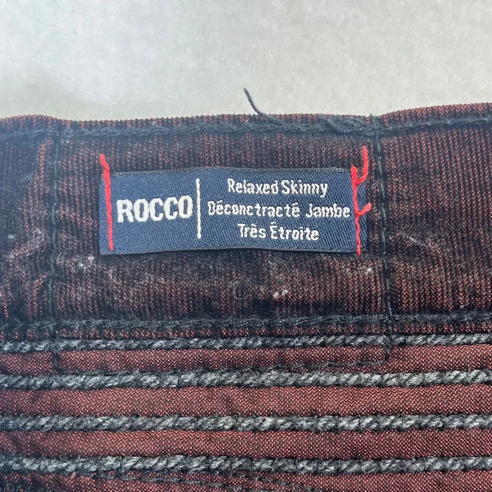 True Religion Corduroy Pants Rocco Black Red Moto Punk Grunge Y2K Men‎ 44